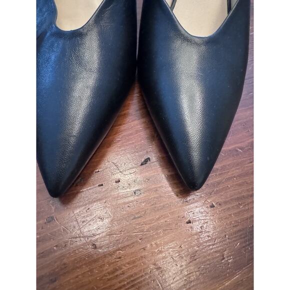 STUART WEITZMAN LEATHER LULA POINTED TOE PUMP IN BLACK 10 B MULE - Picture 2 of 16